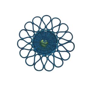 Wholesale Handmade Rattan <b>Placemat</b> <b>Round</b> Eco Friendly Woven Coaster Table Mat Bohemian Home Easy Use Reusable Wall Hanging Decor - Product Image 1