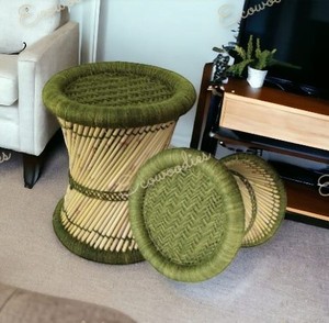 Taburete otomano de bambú moderno hecho a mano clásico industrial para uso en interiores y exteriores-para jardín balcón Hotel sala de estar dormitorio - Product Image 5