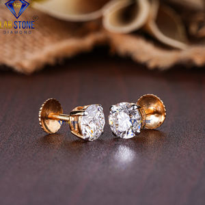 4,91 TDW redondo brillante Stud pendientes Labgrown HPHT/CVD diamante VS1 claridad IGI certificado oro de 18 quilates con joyería de claridad VS1 - Product Image 2