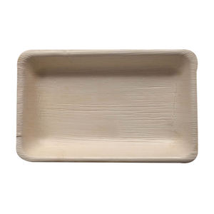 100% platos rectangulares desechables de hoja de palma biodegradables naturales en diferentes tamaños y formas para bodas - Product Image 3