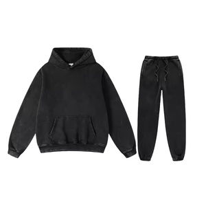 2025 Wholesale High Quality Mens Sportswear Set | <b>Plain</b> <b>Tracksuit</b> with Sweatpants & Hoodie | 2 Piece Casual Gym Sweatsuit - Product Image 3