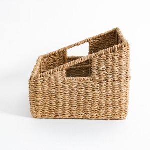 Office decoration seagrass magazine container raffia brochure holder for desk organizer and storage - Product Image 5