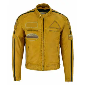 Motorbike Classic Style Leather Jacket Motorcycle Best Hot Selling Biker Racer Men's Leather Jacket for mens