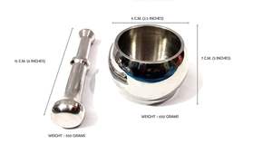 Mortier et pilon en métal d'aspect vintage avec un savoir-faire classique, mortier et pilon en métal massif et lourd pour le traitement manuel des aliments - Product Image 6