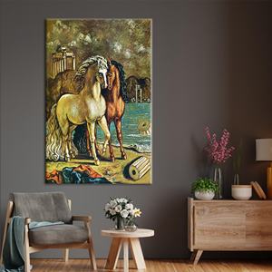 Toile imprimée : Les chevaux d'Apollon, œuvre d'art de Giorgio de Chirico, encadrée et prête à être accrochée - Product Image 1