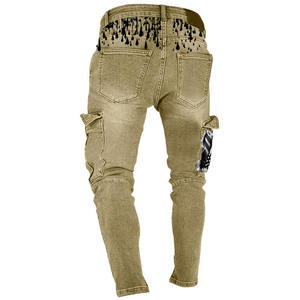Pantalons en jean déchirés et usés de haute qualité personnalisés de marque pour hommes 2026 Coupe régulière Prix de gros Jeans taille haute - Product Image 2