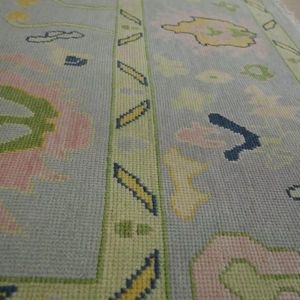 Alfombra anudada a mano Oushak Vintage 8x10 alfombra de área de patrón abstracto colorido para dormitorio cocina habitación de niños y otros espacios - Product Image 1