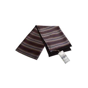 Écharpe élégante en laine tissée jacquard à motifs ethniques marron - Product Image 1