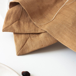 Serviettes en lin pur en gros solides serviettes brodées à la main Texture moderne classique sur mesure pour la maison salle à manger avion - Product Image 4