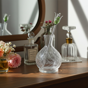 LW63 Decantador de Fragancia para Habitaciones 500ML, Recipiente Grande de Vidrio para Aceites Esenciales, Aplicador de Rosas Sopladas, Frasco de Perfume Grabado, Arte Folclórico Egipcio - Product Image 2