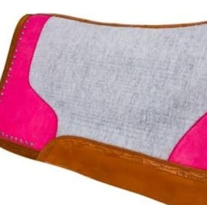 Almohadilla de sillín occidental de fieltro de lana de Nueva Zelanda, diseño de parche de cuero marrón de primera calidad, forro polar, equitación duradera - Product Image 2