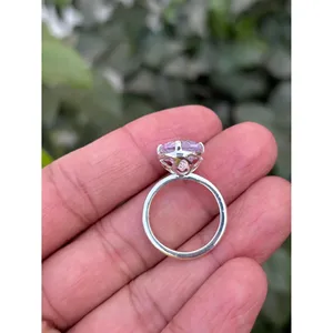 925 Silver Round Lavender <b>Quartz</b> <b>Ring</b> Vintage Engagement <b>Ring</b> Rose Gold Plating Inlaid Natural Gemstones 18K Product Jewelry - Product Image 5