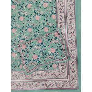 Hand Block Printed King Size 100% Cotton Double Bedsheet Pillow Cover Eco-Friendly Floral <b>Comforter</b> <b>Set</b> for Home 3 Pcs <b>Set</b> - Product Image 1