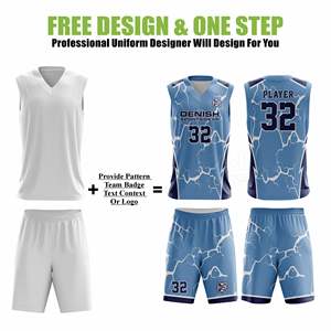 Uniforme de baloncesto de poliéster 100% de alta calidad, conjunto Unisex totalmente personalizable con impresión de logotipo transpirable para deportes de verano - Product Image 2