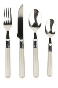 Juego de cubertería con mango de plástico, conjunto de cubiertos reutilizables de acero inoxidable con mango de ABS, nuevo diseño personalizado, 3 uds. - Product Image 2