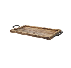 Custom Wooden Storage <b>Tray</b> <b>with</b> Metal <b>Handle</b> Excellent Quality Looking Fantastic Home Accessories Wood <b>Tray</b> - Product Image 4