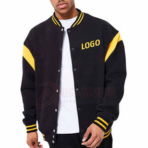 Chaqueta Varsity Negra de Lujo Personalizada para Hombre con Parche de Chenille, Impermeable y Transpirable, Diseño Reversible para Invierno - Product Image 1