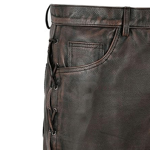 Pantalon en cuir léger pour hommes en vente Vêtements décontractés Pantalon en cuir pour hommes de qualité supérieure - Product Image 5