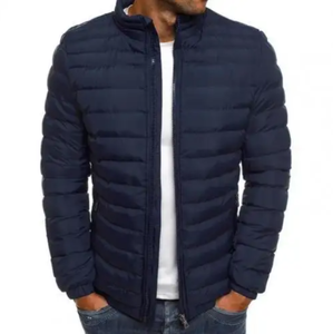 Men 's Autumn Winter Coat Solid Puffer <b>Jacket</b> Stand Collar Zipper Closure Pockets Casual Puffer Warm <b>Jacket</b> - Product Image 2