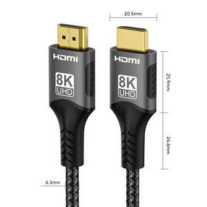 <span class=keywords><strong>สาย</strong></span> <span class=keywords><strong>HDMI</strong></span> 2.1 แบบถักไนลอน ความละเอียดสูง 8K 4K 120Hz สำหรับทีวี เกมมิ่ง มอนิเตอร์ โปรเจคเตอร์ ขายส่ง รับผลิตแบบ OEM ODM - Product Image 2