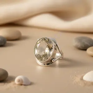 Nouvelle bague en argent 925 avec citrine, pour femme, bijoux de mode - Product Image 3