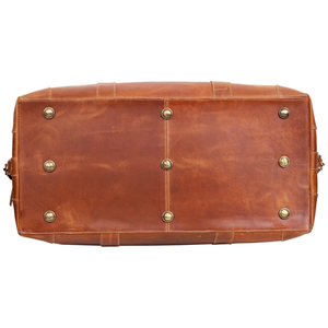 Bolsa de lona de cuero genuino hecha a mano para hombre, cierre de cremallera, correa de hombro de moda, múltiples compartimentos para viajes, fines de semana - Product Image 3