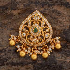 Pendentif de temple pour femme en argent tibétain plaqué or, breloque religieuse personnalisable pour mariages hindoues 181829 - Product Image 1