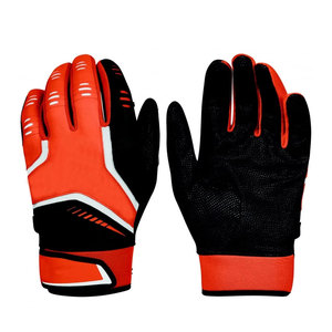 BRANIS SPORTS Split Finger Baseball Gloves White Pink <b>Blue</b> Leather Non-Slip Hook Loop Closure Unisex All Seasons Infield - Product Image 4