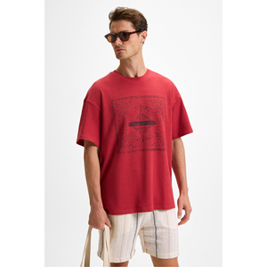 T-shirt à col rond pour homme GRIMELANGE TEMPUS, imprimé, 100% coton biologique, coupe ample - Product Image 3