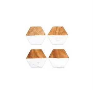 Ensemble rond de qualité supérieure de 4 sous-verres en bois élégants tapis de boisson en bois fabriqués à la main pour la décoration de la maison sous-verres durables - Product Image 3