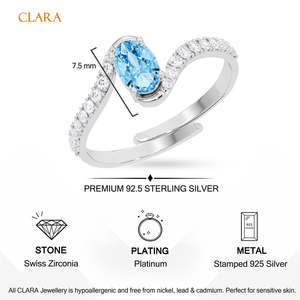 Anillos de Plata de Ley 925 de Primera Calidad para Mujer, Corte Ovalado, Topacio, Circonita, Baño de Rodio, Incrustaciones de Rodio, Joyería para Hombre - Product Image 5