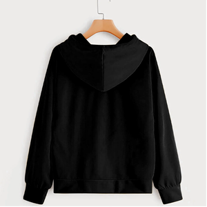 Sweat à capuche doublé en polaire avec cordon de serrage Vêtements pour femmes Sweat à capuche zippé Casual Long Sleeve Hoodies - Product Image 2
