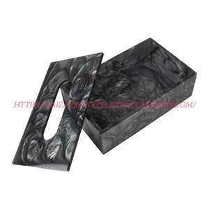 Caja de pañuelos cuadrada para manualidades de resina sin cubierta inferior, diseño de caja de pañuelos, caja de resina de lujo con soporte para pañuelos - Product Image 4