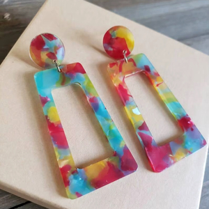 Pendientes de Resina Bordados a Mano, Joyería de Moda de Acero Inoxidable para Mujeres y Niñas, Estilo Clásico para Bodas, Alta Calidad - Product Image 1