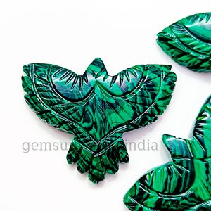 อัญมณีแกะสลักรูปนกอินทรีมาลาไคต์ธรรมชาติอัญมณีรูปนกอินทรีมรกตธรรมชาติแกะสลักหินหลวมสำหรับทำจี้40มม. - Product Image 4