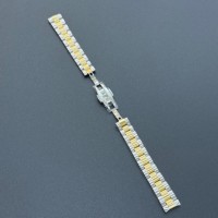 Bracelet vintage pour femme en acier inoxydable plaqué partiellement, avec 3 maillons, boucle solide faite à la main, pour montres traditionnelles et intelligentes