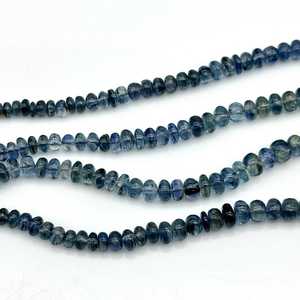 Collar de cuentas lisas de cianita azul neón Welo Natural piedras preciosas pulidas naturales para joyería elegante y estilo oceánico vivo - Product Image 4