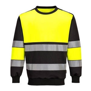 Sudadera con capucha reflectante de alta visibilidad para hombre, chaleco de trabajo de algodón y poliéster a prueba de agua con logotipo personalizable, características de seguridad de alta visibilidad - Product Image 1