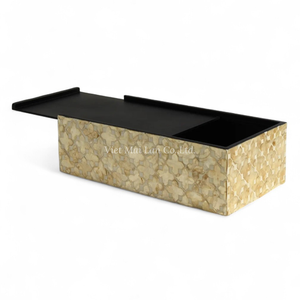 Caja de Pañuelos de Lujo con Incrustaciones de Nácar, Hecha a Mano, Accesorio para el Hogar - Product Image 4