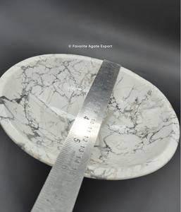 Bol sculpté en howlite blanche en gros, pierre de cristal apaisante, quartz naturel de guérison, pierre précieuse décorative, porte-bijoux pour cadeaux - Product Image 5