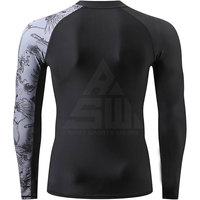 Camiseta Deportiva para Hombre, Manga Larga, Ajustada, Transpirable, Ecológica, de Secado Rápido, Spandex/Poliéster, Diseño Profesional