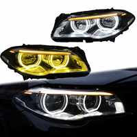 Nouveaux phares LED à double DRL de style V2 pour Série 5 F10 F11 F18 2011-2017 6000K Jaune Blanc 525 528i