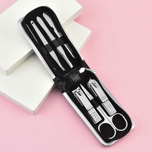 Haute qualité professionnel 7 pièces manucure pédicure ensemble d'outils Olecranon coupe-ongles en cuir PU repose-pieds polissage pour la beauté - Product Image 3