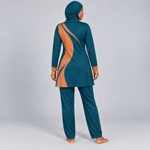 Burkinis Islamiques Une Pièce pour Femmes Musulmanes, Couvrant Entièrement le Corps, Modestes, Grandes Tailles, Séchage Rapide, Respirants, Ensemble Burkini Modeste 3 Pièces pour Femmes - Product Image 4