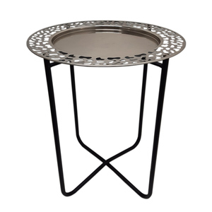 Home Furniture Iron Round Table Green & Gold Colour <b>Stool</b> For Bedroom Furniture Handmade Customized In Bulk - Product Image 4