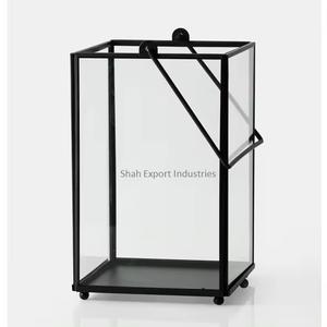 Linterna de vela de Metal/vidrio de excelente diseño, acabado negro para decoración de iluminación Eid de Ramadán, linternas colgantes - Product Image 5