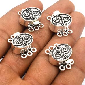 Single Multi-Strand 21x17x8MM Marquise Bali Box Broche 18K Chapado en oro Componentes de fabricación de joyas geométricas - Product Image 3