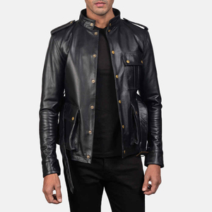 Veste Slim Fit en cuir personnalisée pour hommes, doublure chaude en cuir PU souple de haute qualité pour l'hiver, style décontracté - Product Image 2