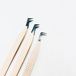 Pinzas de Punta Negra de plasma para extensiones de pestañas Volumen ruso Color desnudo Uso de cuidado personal Logotipo personalizado Extensión de pestañas - Product Image 5