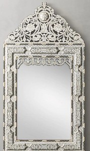 Miroir mural mauresque artisanal, motif floral - Product Image 3